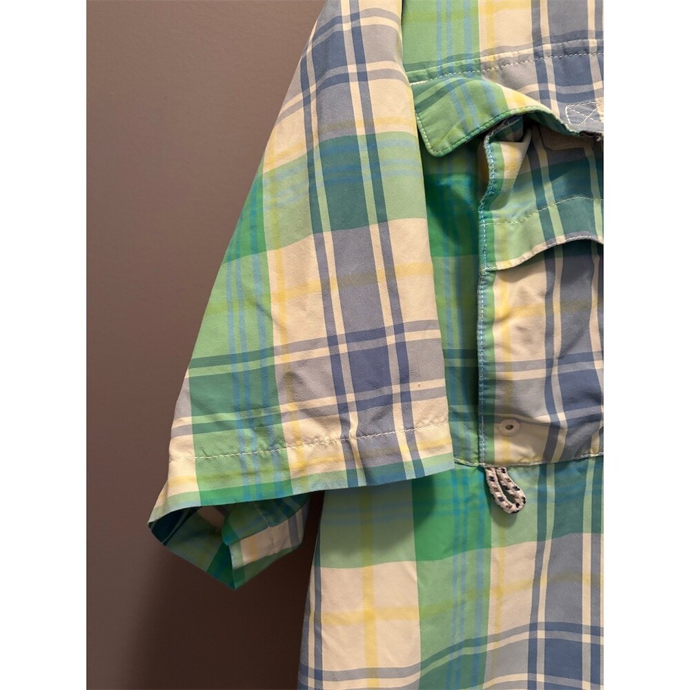 Columbia PFG Super Bahama Shirt Mens L Plaid Short Sleeve Vented Fishing - Picture 3 of 10